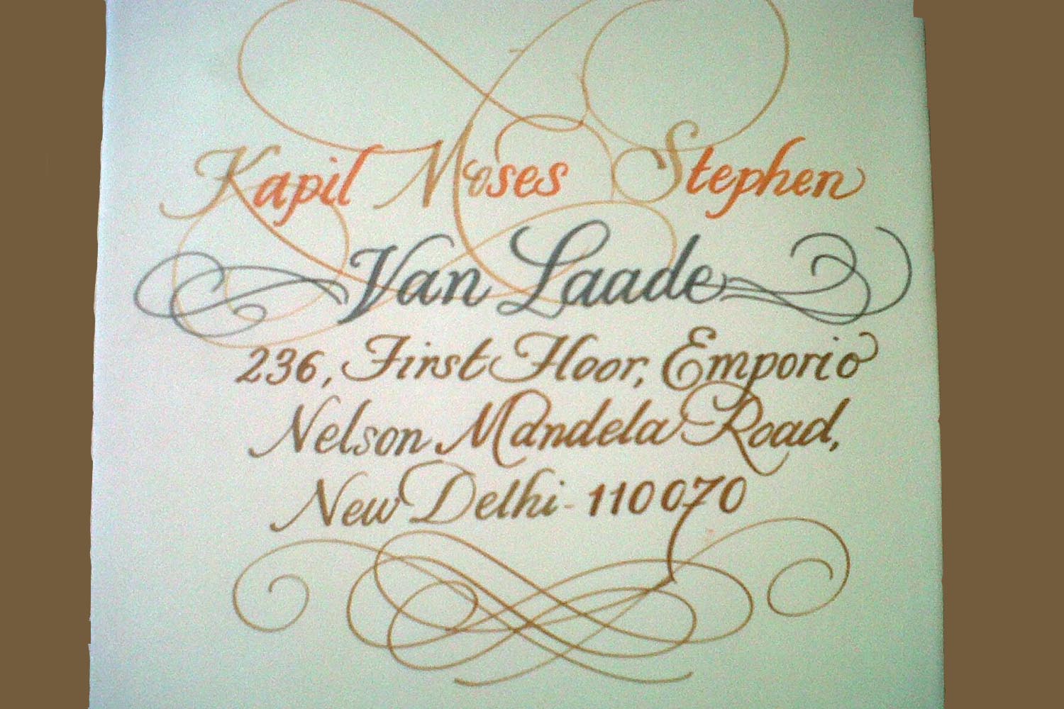 Wedding invitation calligraphy