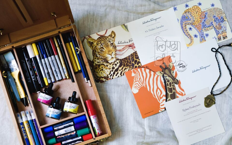 Ferragamo live calligraphy commission