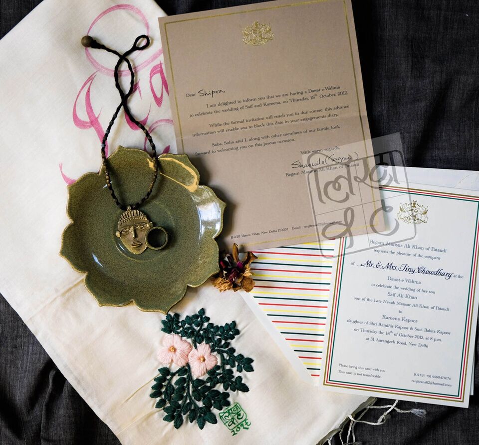 Saifeena wedding calligraphy detail