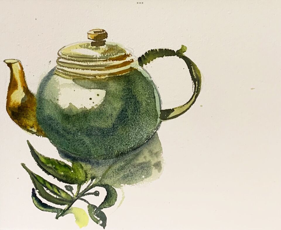 Teapot watercolour artwork
